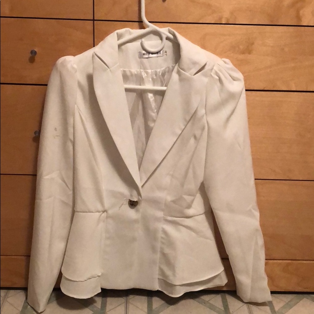 One button slim casual business blazer suit